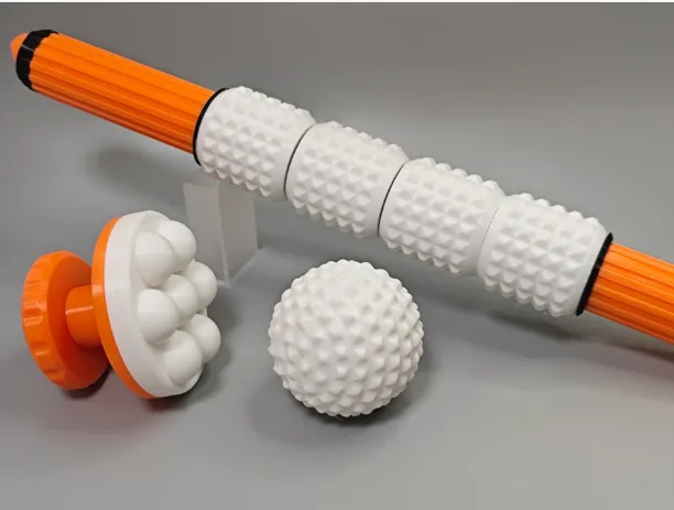 Kit de Masaje Descontracturante 3 en 1 - Edición Naranja y Blanco