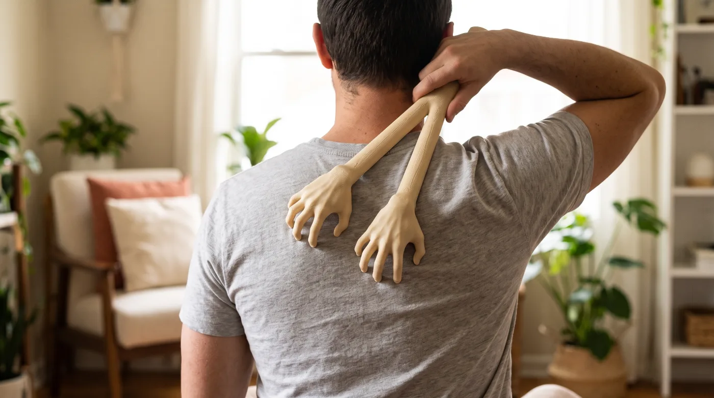 Rascador de Espalda Ergonómico - Diseño "Mano de Garra" Azul